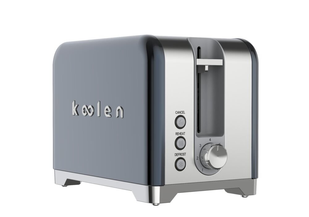 كولن محمصة خبز مزدوجة ستانلس ستيل أصدار محدود، 930 واط، رمادي بسطح لامع